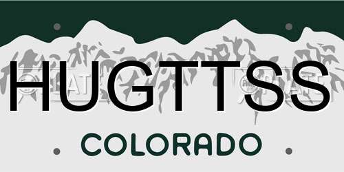 HUGTTSS Colorado License Plate