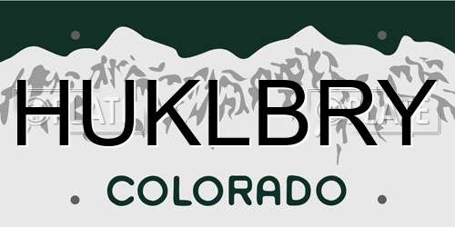 HUKLBRY Colorado License Plate