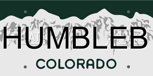 HUMBLEB Colorado License Plate