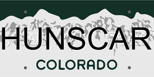 HUNSCAR Colorado License Plate