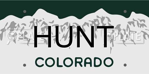 HUNT Colorado License Plate