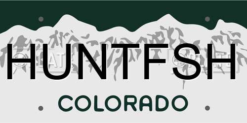 HUNTFSH Colorado License Plate