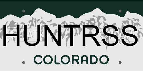 HUNTRSS Colorado License Plate