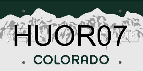 HUOR07 Colorado License Plate