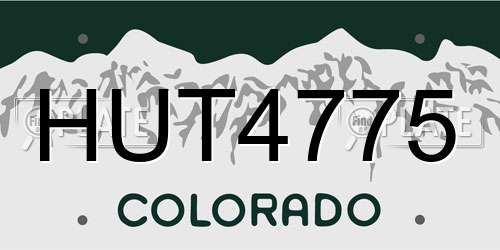 HUT4775 Colorado License Plate