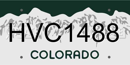 HVC1488 Colorado License Plate