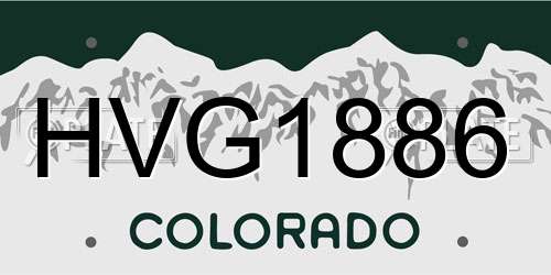HVG1886 Colorado License Plate