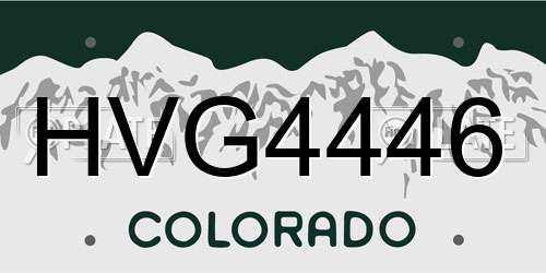 HVG4446 Colorado License Plate