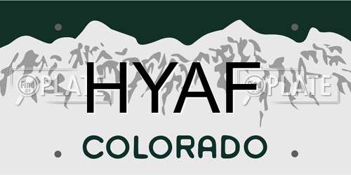 HYAF Colorado License Plate
