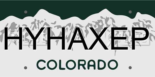 HYHAXEP Colorado License Plate