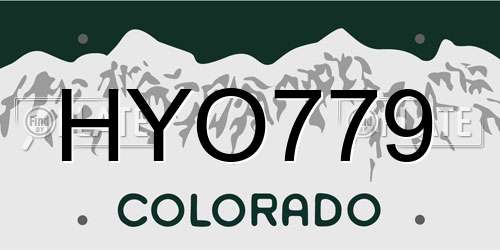 HYO779 Colorado License Plate