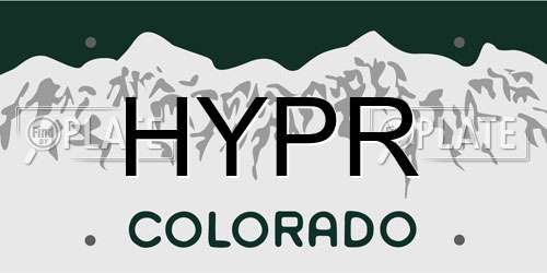 HYPR Colorado License Plate