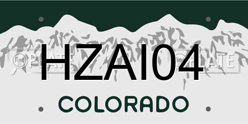 HZAI04 Colorado License Plate