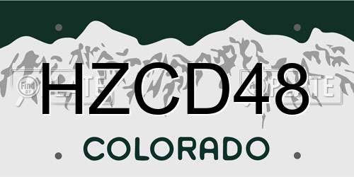 HZCD48 Colorado License Plate