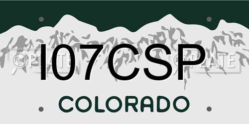 I07CSP Colorado License Plate