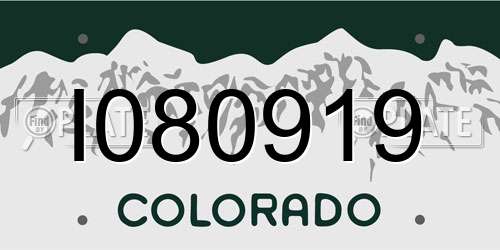 I080919 Colorado License Plate