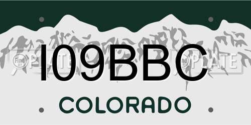I09BBC Colorado License Plate