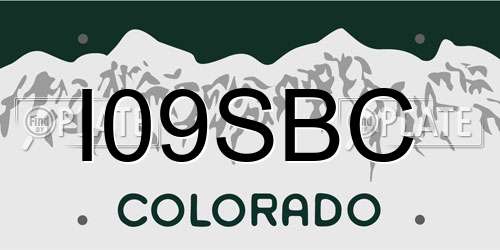 I09SBC Colorado License Plate