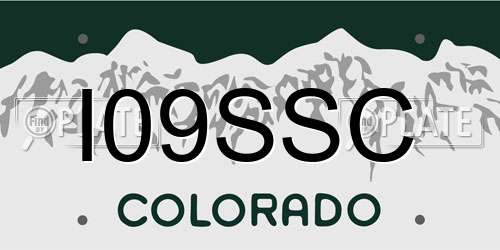 I09SSC Colorado License Plate