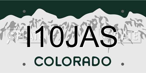 I10JAS Colorado License Plate