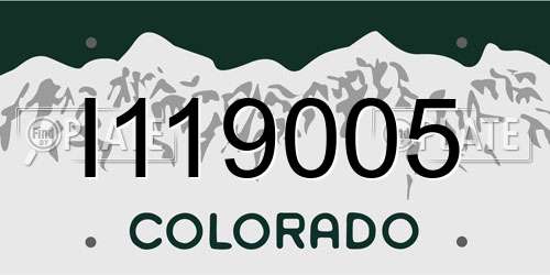 I119005 Colorado License Plate