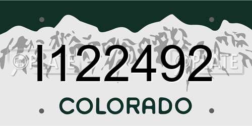 I122492 Colorado License Plate