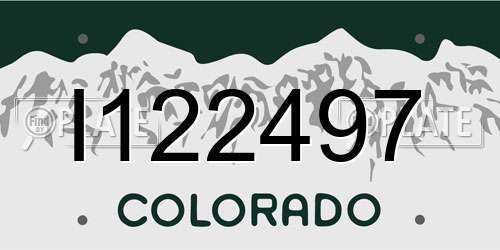 I122497 Colorado License Plate