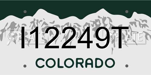 I12249T Colorado License Plate