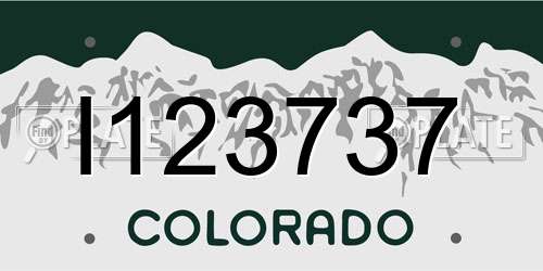 I123737 Colorado License Plate