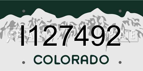 I127492 Colorado License Plate