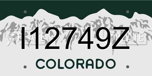 I12749Z Colorado License Plate