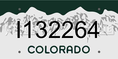 I132264 Colorado License Plate
