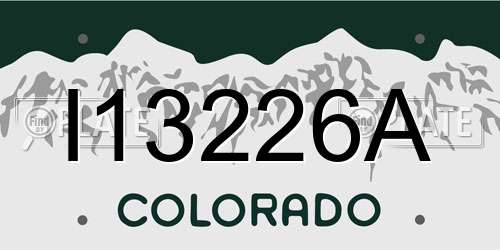 I13226A Colorado License Plate