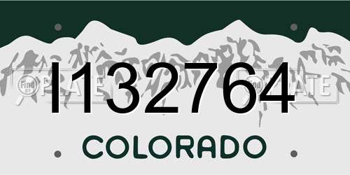 I132764 Colorado License Plate