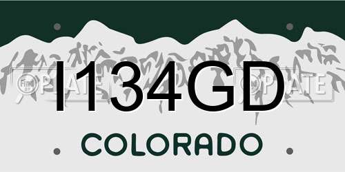 I134GD Colorado License Plate