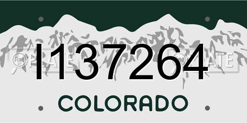 I137264 Colorado License Plate