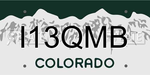 I13QMB Colorado License Plate