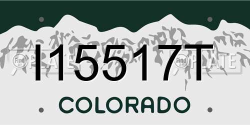 I15517T Colorado License Plate