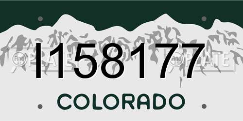 I158177 Colorado License Plate