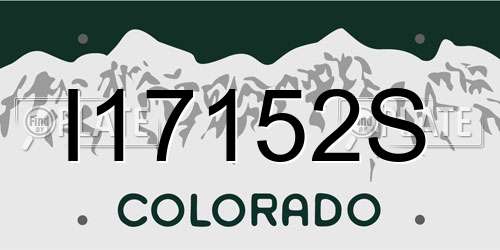 I17152S Colorado License Plate