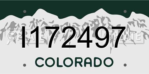 I172497 Colorado License Plate