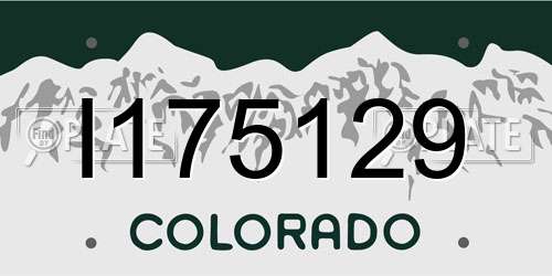 I175129 Colorado License Plate