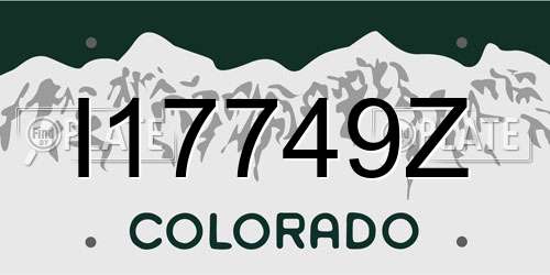 I17749Z Colorado License Plate