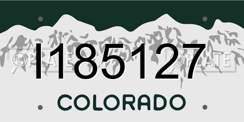 I185127 Colorado License Plate