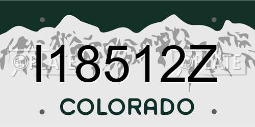 I18512Z Colorado License Plate