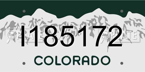 I185172 Colorado License Plate