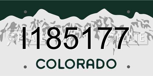 I185177 Colorado License Plate