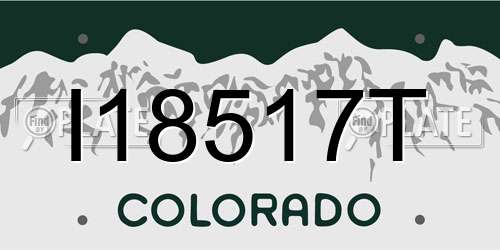 I18517T Colorado License Plate