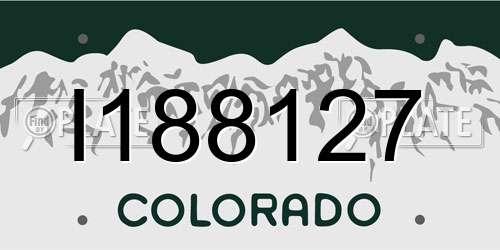 I188127 Colorado License Plate