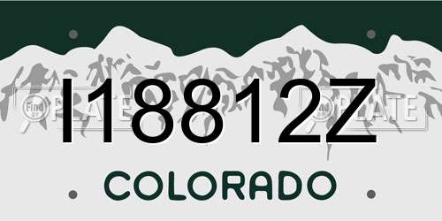 I18812Z Colorado License Plate